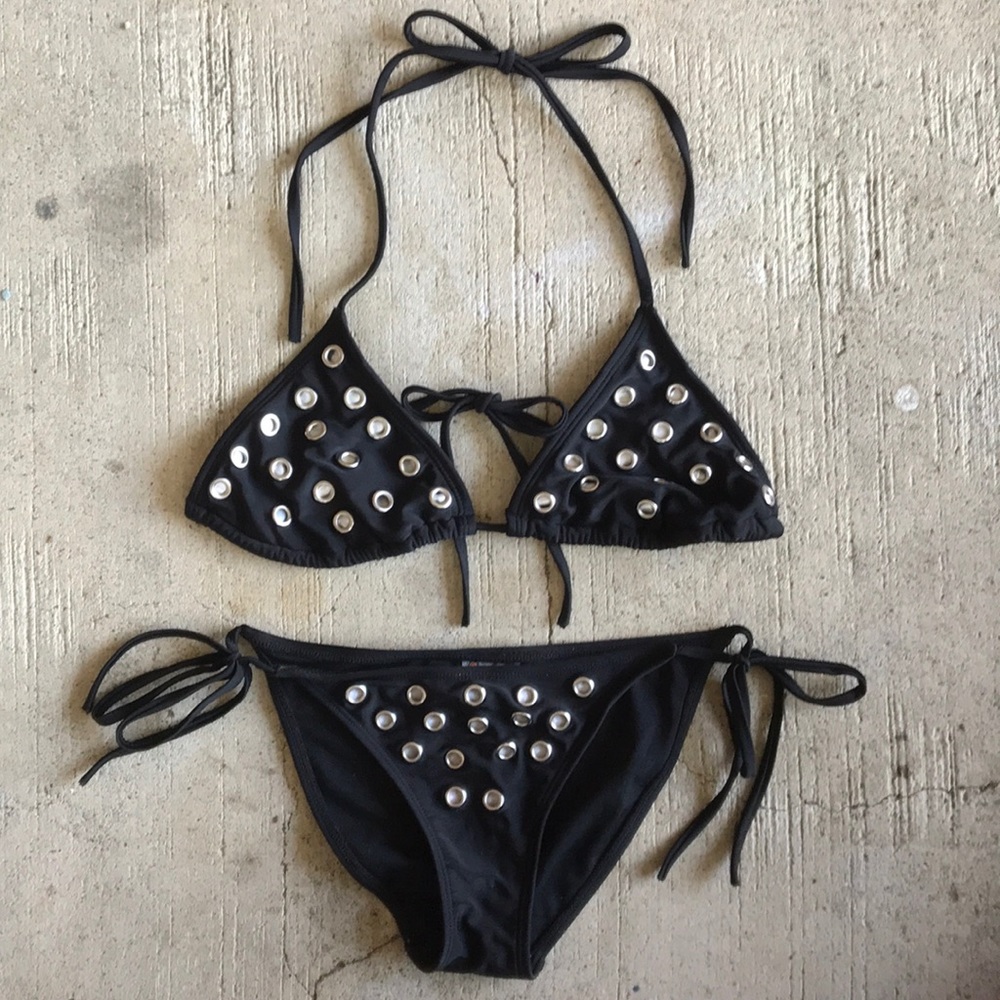 Black Side Tie Bikini